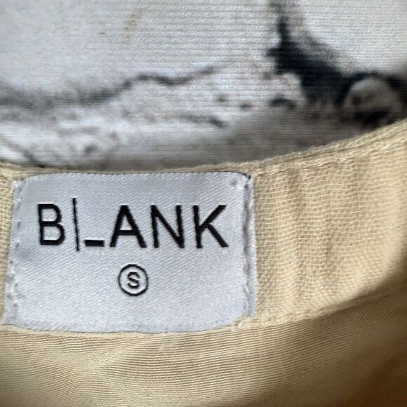 Bl_ank Gauze Crinkled Cotton Dress Long Sleeves Beige Womens S Boho Cottagecore - Picture 4 of 9